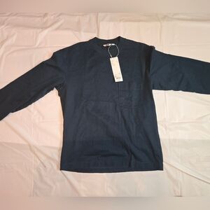 Men's Navy Crewneck Long-Sleeve Top